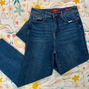Guess Ultra High Rise Straight Blue Jeans‎